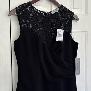 Teri Jon Black Lace Midi Dress